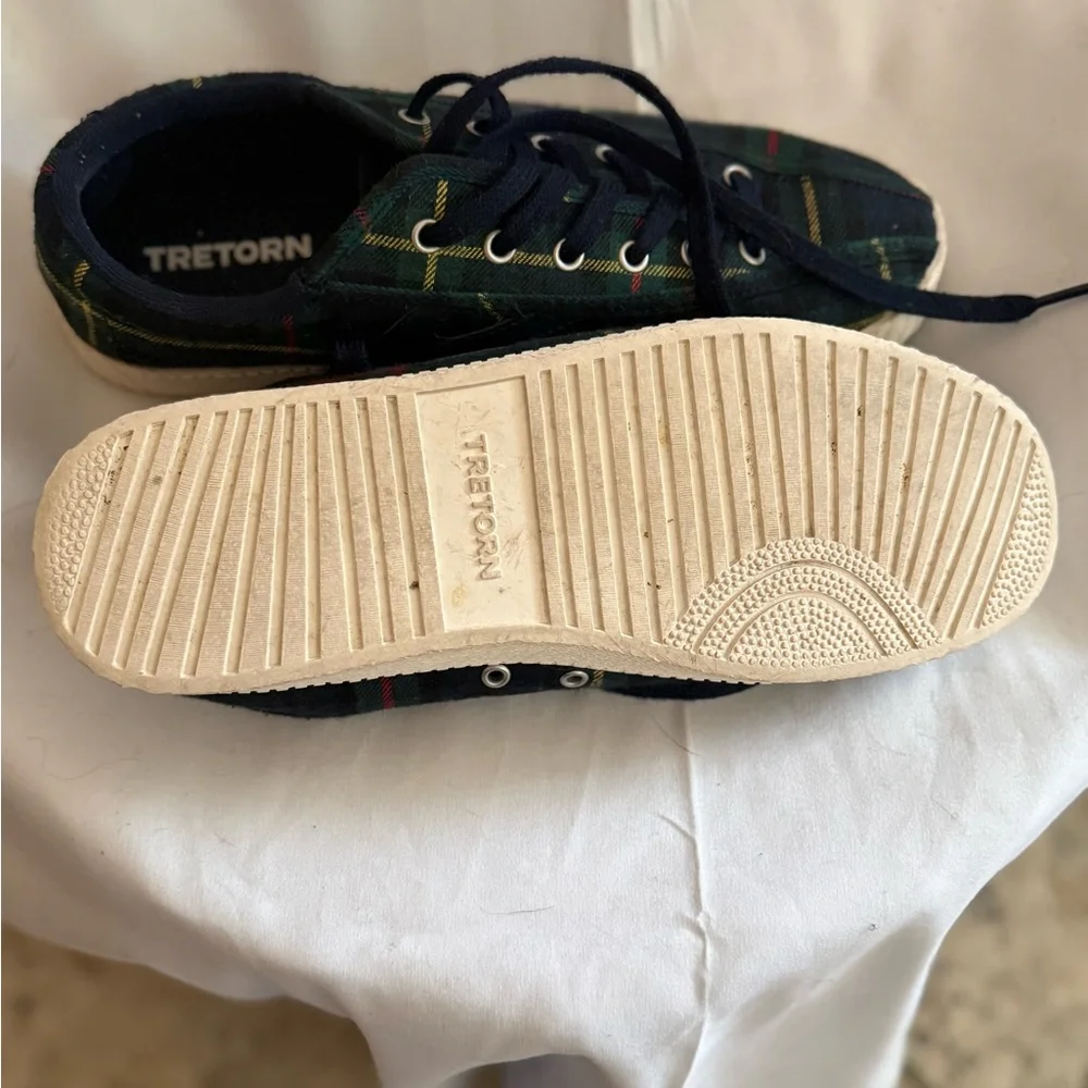 Tretorn Plaid Sneakers - Black, Green, Red - Picture 3 of 4